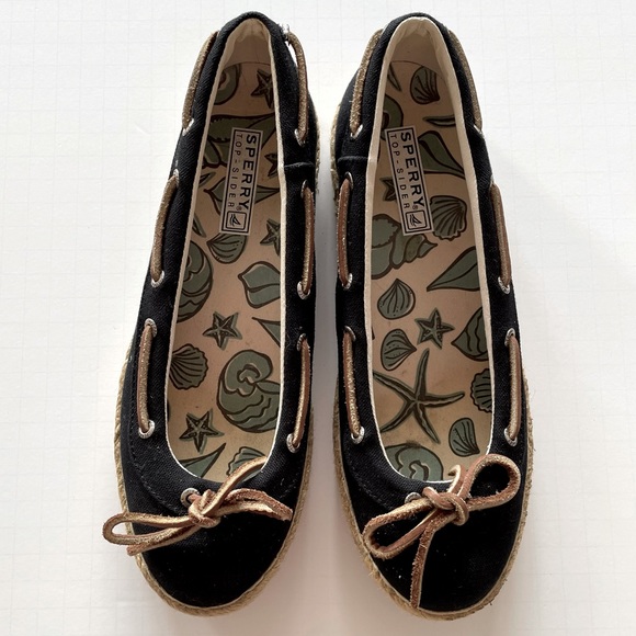 Sperry Shoes - Sperry Top-Sider Flat Boat Shoes - Women’s Size 8 1/2 - Black